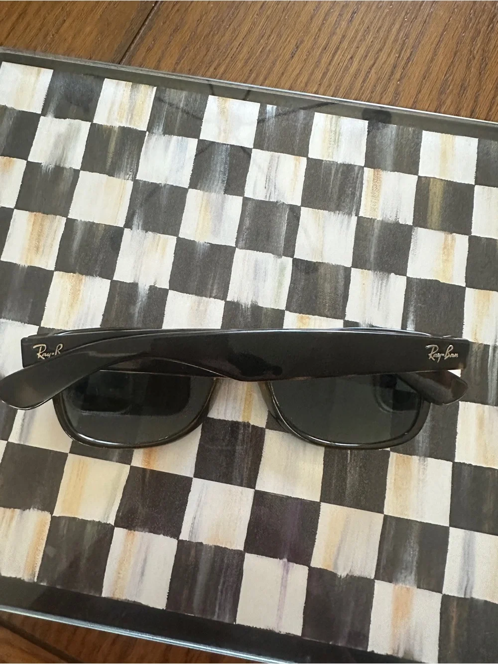 Ray-Ban Men's Wayfarer Sunglasses — Tortoise Frame, Green Lenses